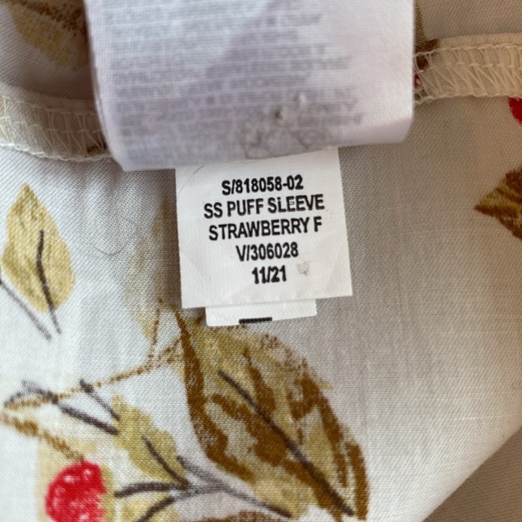 Old Navy Strawberry Puff Sleeve V-Neck Lined Mini Dress Elastic Back Women’s XS - Picture 10 of 11